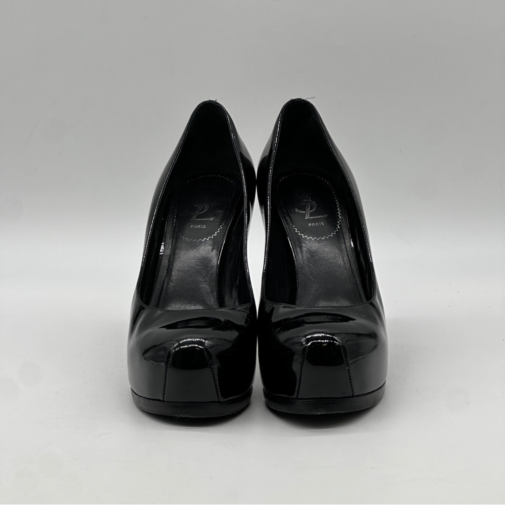 Yves Saint Laurent TRIBTOO VITELLO VERNICE SOFT 80 Black Pump. Size 8 - Picture 3 of 10